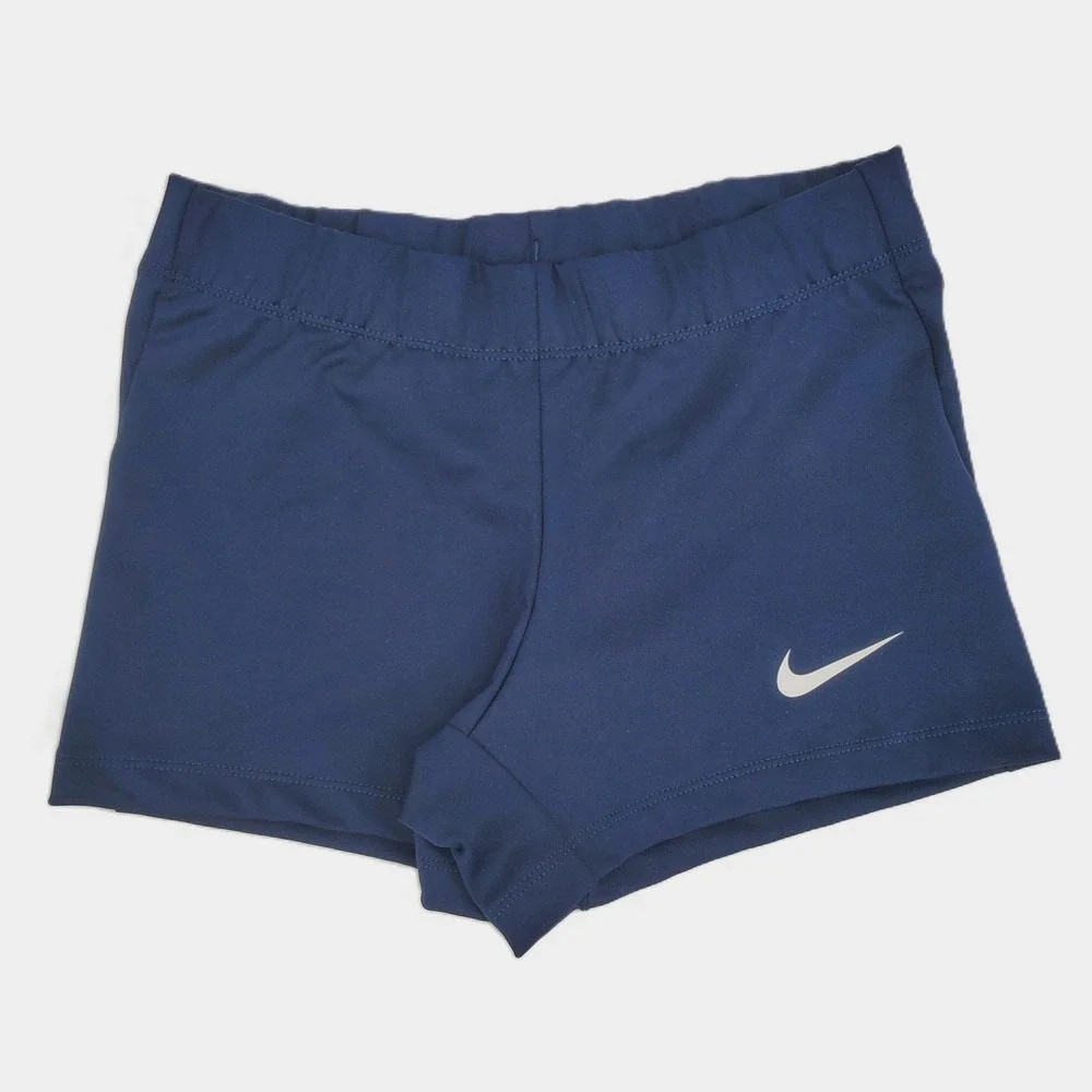 Nike Dri-FIT Running Training Volleyball Shorts Womens Small Navy Blue Stretch
